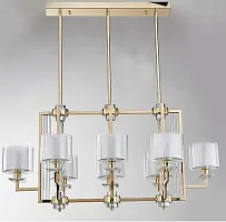 Люстра подвесная 4408/S gold Newport белая прозрачная на 8 ламп, основание золотое в стиле современный Люстра подвесная 4408/S gold Newport белая прозрачная на 8 ламп, основание золотое в стиле современный